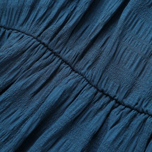 BloomChic Plus Size Plisse Overlap Collar Belted Pleated Detail Dress - Picture 6 of 7